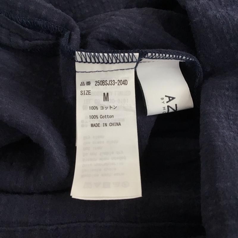 アズールバイマウジー AZUL BY MOUSSY シャツ、ブラウス 長袖 250BSJ33-204D レースチェック 長袖 ロングシャツ サイドスリット M 紺 / ネイビー / navy レディース USED 古着 中古 10159412