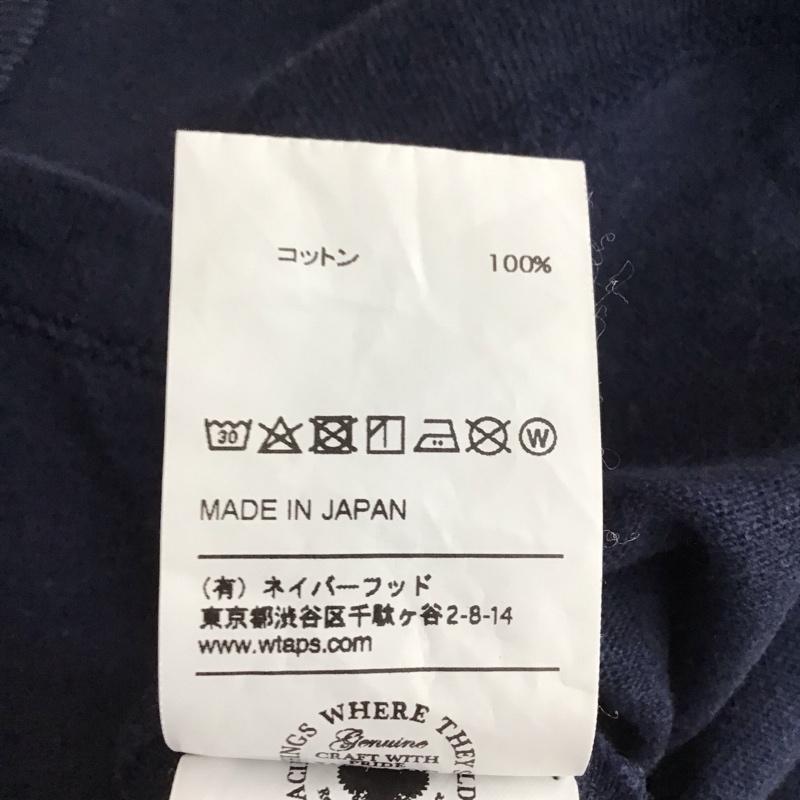 ダブルタップス WTAPS Tシャツ 半袖 半袖カットソー プリントTシャツ クルーネックカットソー L ロゴ、文字 紺 / ネイビー / navy メンズ USED 古着 中古 10159445
