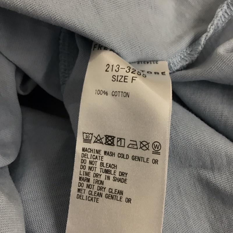 フリークスストア FREAK S STORE カットソー 長袖 213-3255 フリルカットソー ビッグカラー FREE 無地 水色 / ライトブルー / レディース USED 古着 中古 10159463
