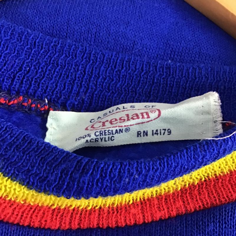 古着 USED トレーナー 長袖 長袖スウェット 長袖カットソー creslan 古着 無地 青 / ブルー / blue メンズ USED 古着 中古 10159571