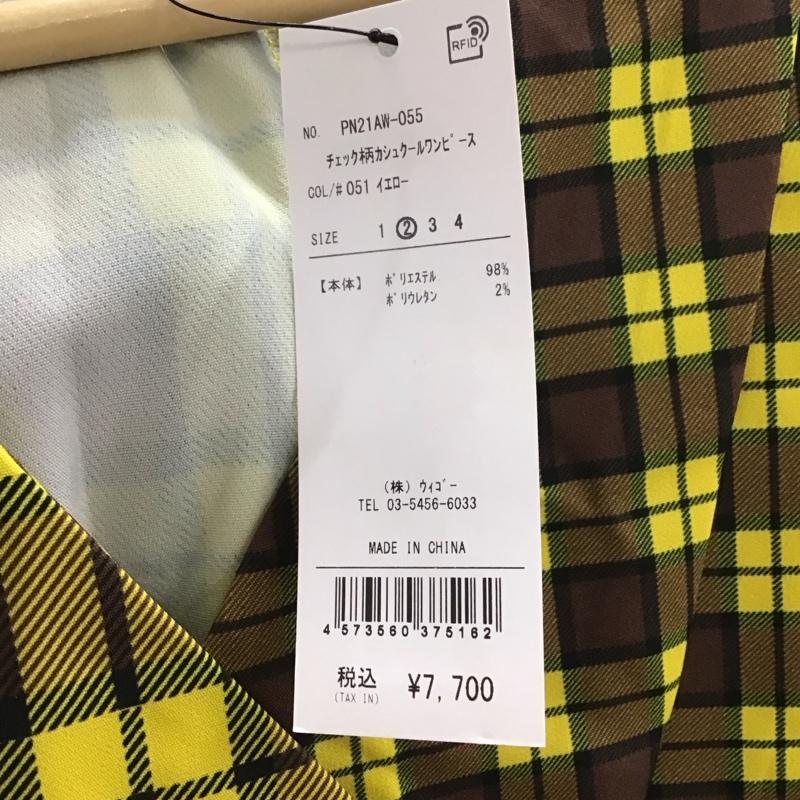 PUNYUS PUNYUS ワンピース ロングスカート 長袖ミニワンピース チェックワンピース 2 チェック 黄 / イエロー / yellow レディース USED 古着 中古 10159660
