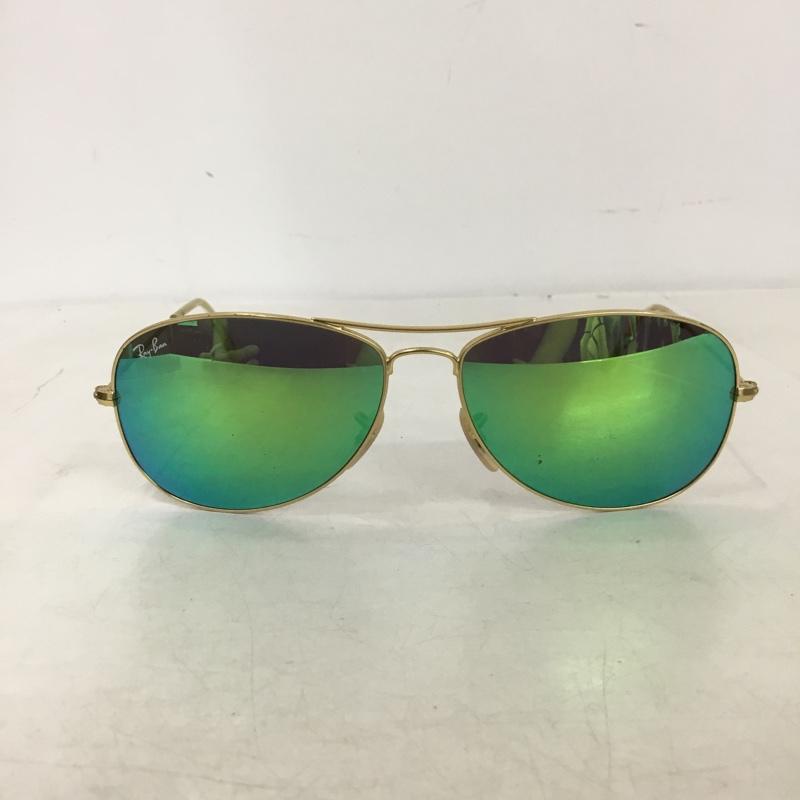 レイバン Ray-Ban めがね・サングラス サングラス RB3362 COCKPIT ミラーレンズ ロゴ、文字 金 / ゴールド / gold color メンズ USED 古着 中古 10159697