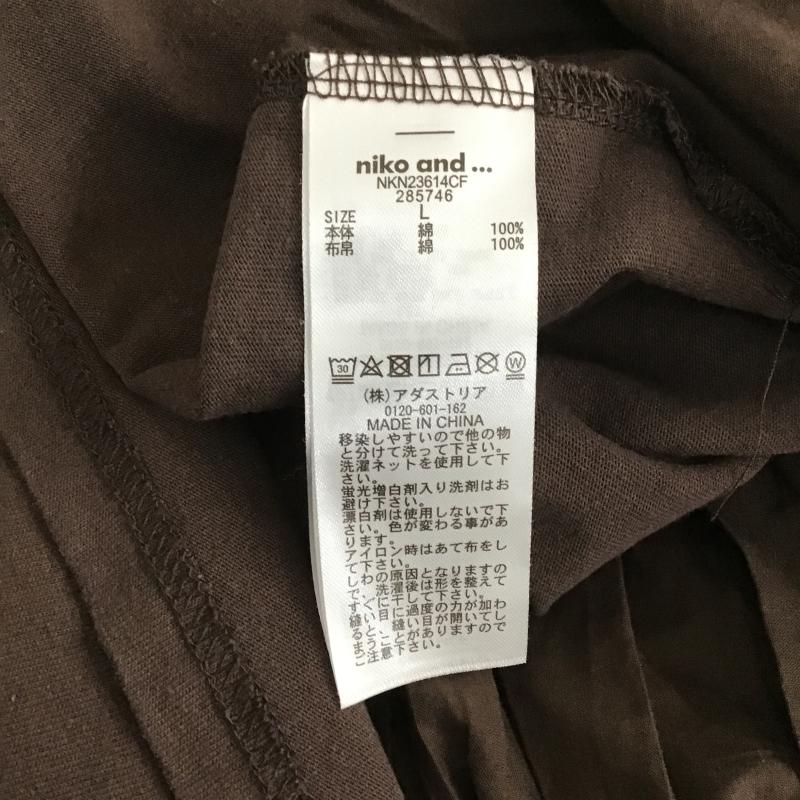 ニコアンド niko and... Tシャツ 半袖 NKN23614CF バック布帛コンビTシャツ L 無地 茶 / ブラウン / brown レディース USED 古着 中古 10159720