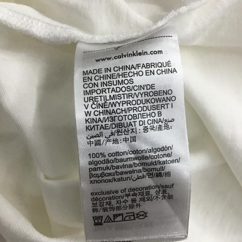 カルバン・クライン Calvin Klein Tシャツ 半袖 半袖カットソー プリントTシャツ クルーネックカットソー M ロゴ、文字 白 / ホワイト / white メンズ USED 古着 中古 10159793