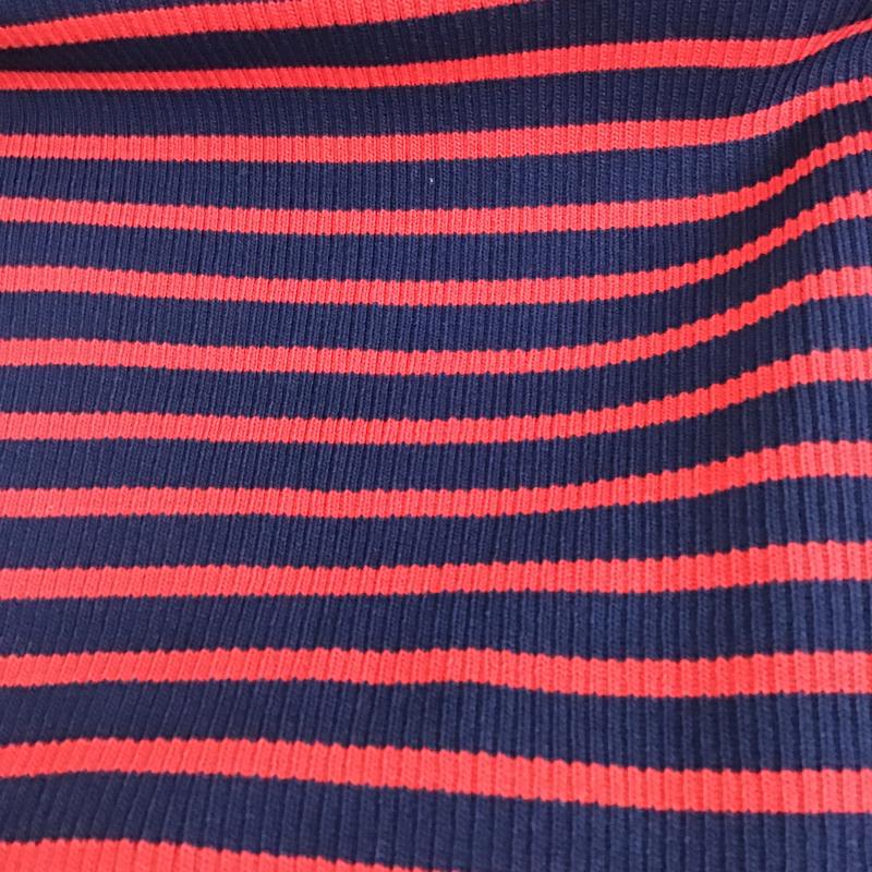 ザラ ZARA ニット、セーター 半袖 半袖ニットカットソー クルーネック セーター S ボーダー柄 赤 / レッド / red X 紺 / ネイビー / navy レディース USED 古着 中古 10160132