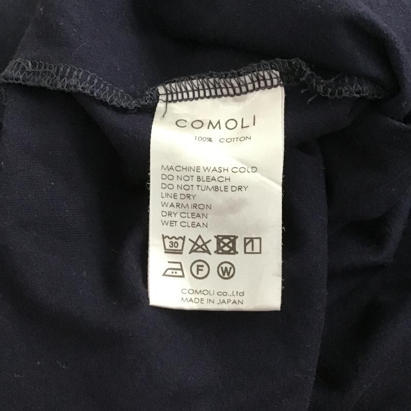 コモリ COMOLI Tシャツ 半袖 半袖カットソー 無地Tシャツ ワイドネックカットソー 1 無地 紺 / ネイビー / navy メンズ USED 古着 中古 10160187