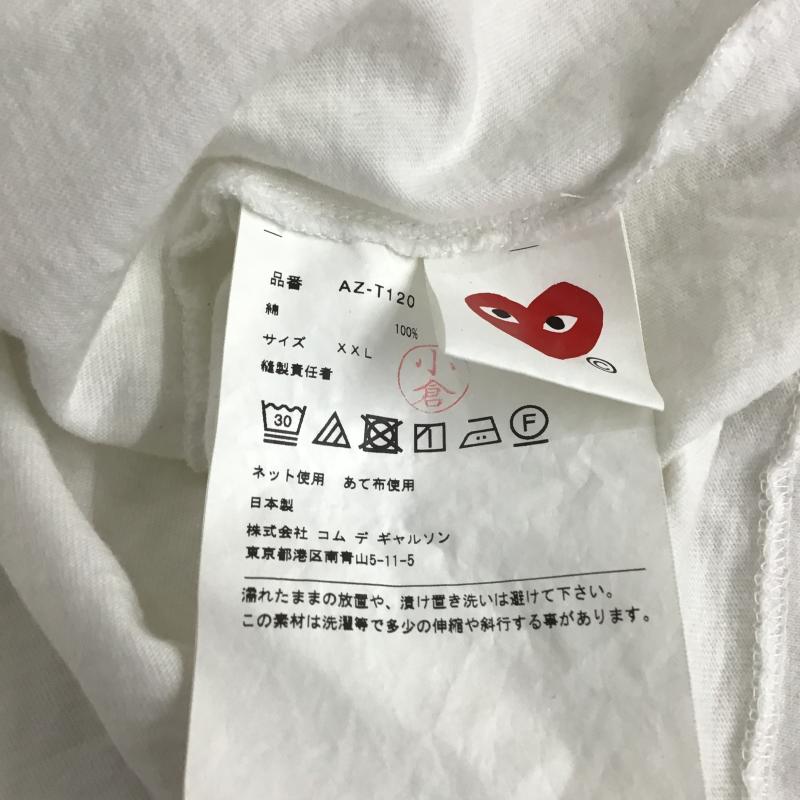 プレイコムデギャルソン PLAY COMME des GARCONS カットソー 長袖 長袖カットソー プリントカットソー クルーネック XXL ロゴ、文字 白 / ホワイト / white メンズ USED 古着 中古 10160279