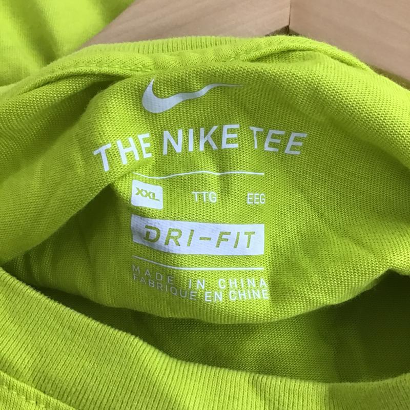 ナイキ NIKE Tシャツ 半袖 半袖カットソー プリントTシャツ クルーネックカットソー XXL プリント 黄緑 / イエローグリーン / メンズ USED 古着 中古 10160319