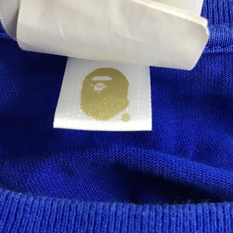 ベイプ BAPE Tシャツ 半袖 半袖カットソー プリントTシャツ クルーネックカットソー XL プリント 青 / ブルー / blue メンズ USED 古着 中古 10160324