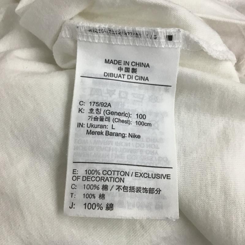 ナイキ NIKE Tシャツ 半袖 半袖カットソー プリントTシャツ クルーネックカットソー L プリント 白 / ホワイト / white メンズ USED 古着 中古 10160340