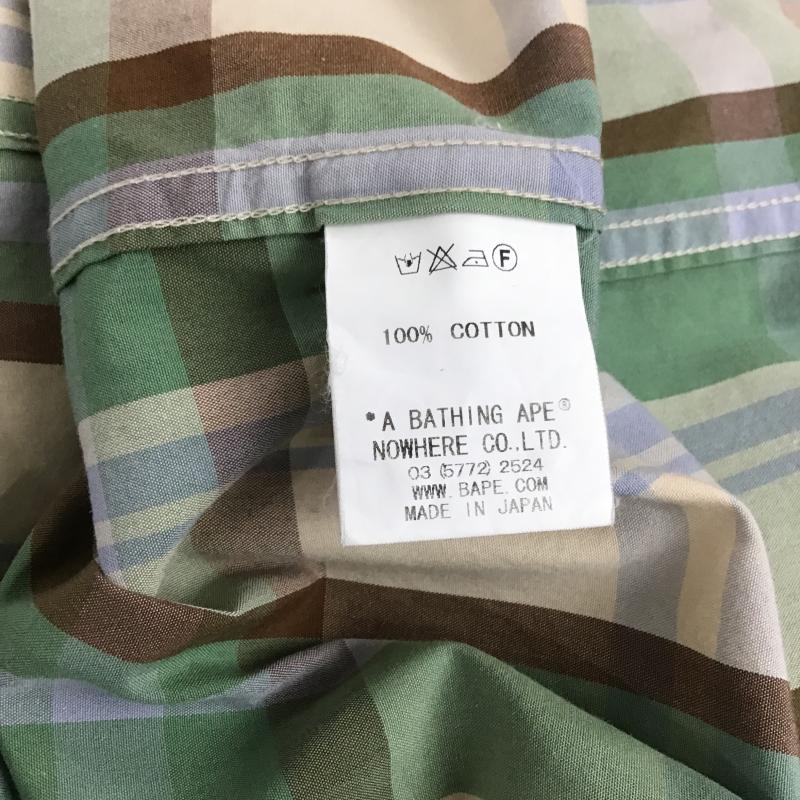 アベイシングエイプ A BATHING APE シャツ、ブラウス 半袖 半袖シャツ チェックシャツ カラーシャツ M チェック マルチカラー / マルチカラー / multicolor メンズ USED 古着 中古 10160403