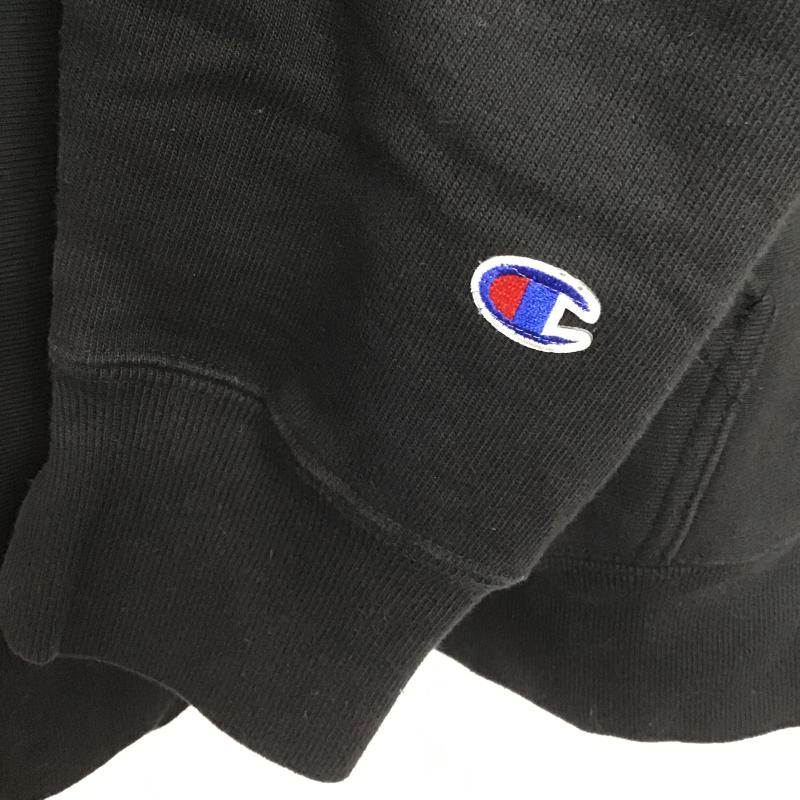 チャンピオン Champion パーカー 長袖 長袖パーカー プルオーバーパーカー スウェット L ロゴ、文字 黒 / ブラック / black メンズ USED 古着 中古 10160530