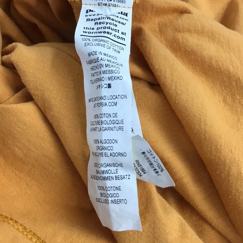 パタゴニア patagonia Tシャツ 半袖 半袖カットソー プリントTシャツ クルーネックカットソー S ロゴ、文字 橙 / オレンジ / orange メンズ USED 古着 中古 10160558