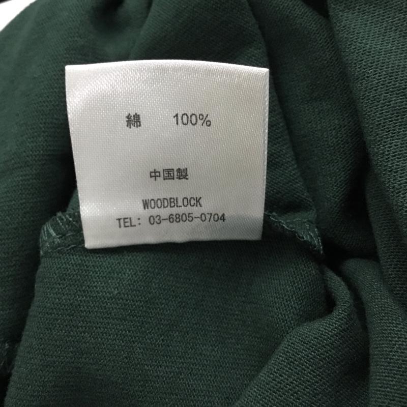 ウッドブロック WOODBLOCK Tシャツ 半袖 半袖カットソー プリントTシャツ クルーネックカットソー XL プリント 緑 / グリーン / green メンズ USED 古着 中古 10160764