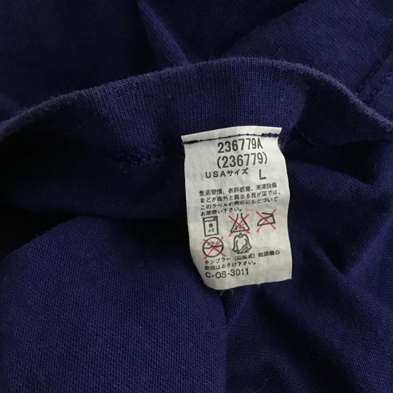 アディダス adidas Tシャツ 半袖 半袖カットソー プリントTシャツ クルーネックカットソー L ロゴ、文字 紺 / ネイビー / navy メンズ USED 古着 中古 10160929