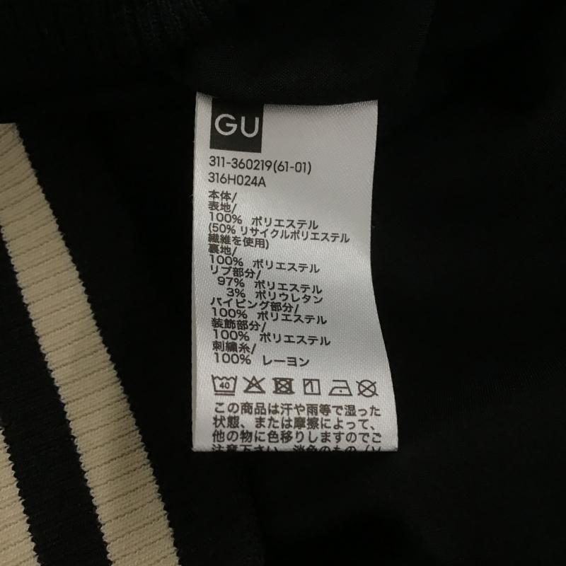 ジーユー GU ジャケット、上着 ジャンパー、ブルゾン 311-360219 サテンブルゾン XXL ロゴ、文字 黒 / ブラック / black メンズ USED 古着 中古 10160960