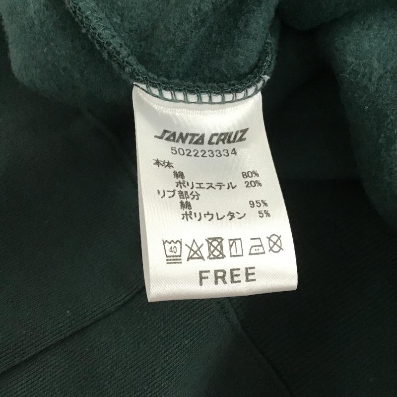 サンタクルーズ SANTA CRUZ トレーナー 長袖 長袖トレーナー スウェット スタンドネック プルオーバー FREE ロゴ、文字 緑 / グリーン / green メンズ USED 古着 中古 10160961