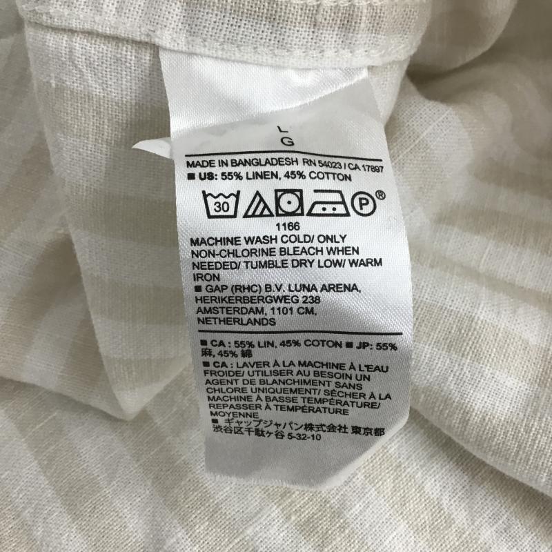 バナナリパブリック BANANA REPUBLIC シャツ、ブラウス 長袖 長袖シャツ ストライプシャツ カラーシャツ L ボーダー柄 ベージュ / ベージュ / beige X アイボリー / アイボリー / メンズ USED 古着 中古 10161035