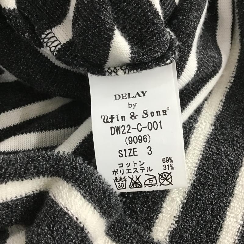 ディレイバイウィンアンドサンズ DELAYBYWIN&SONS パーカー 長袖 ジップアップパーカー 長袖パーカー カジュアルジャケット 3 ボーダー柄 白 / ホワイト / white X ダークグレー / ダークグレー / メンズ USED 古着 中古 10161301