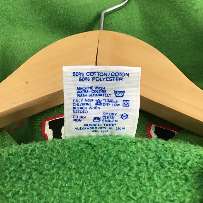 ジャージーズ JERZEES トレーナー 長袖 長袖トレーナー スウェット クルーネック プルオーバー L ロゴ、文字 緑 / グリーン / green メンズ USED 古着 中古 10161330