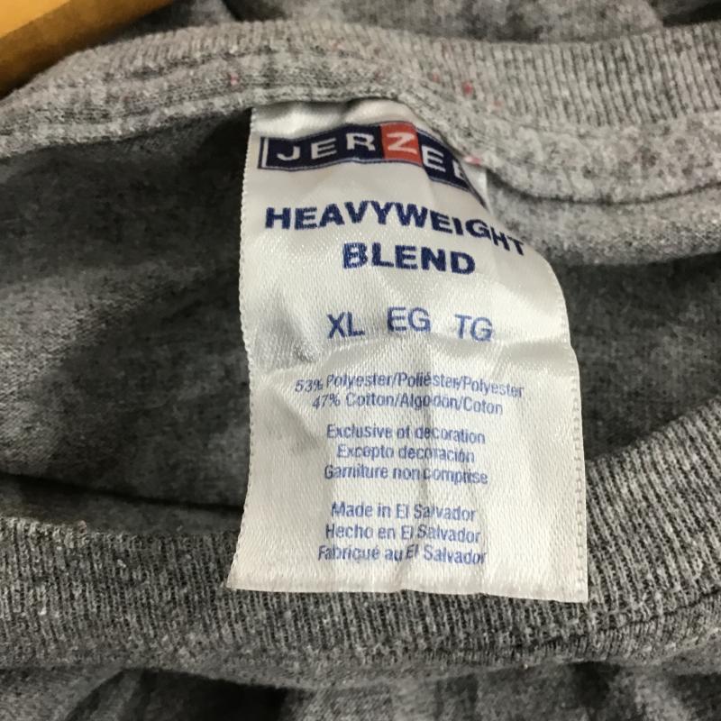 ジャージーズ JERZEES カットソー 長袖 長袖カットソー プリントカットソー クルーネック XL ロゴ、文字 灰 / グレー / gray メンズ USED 古着 中古 10161340