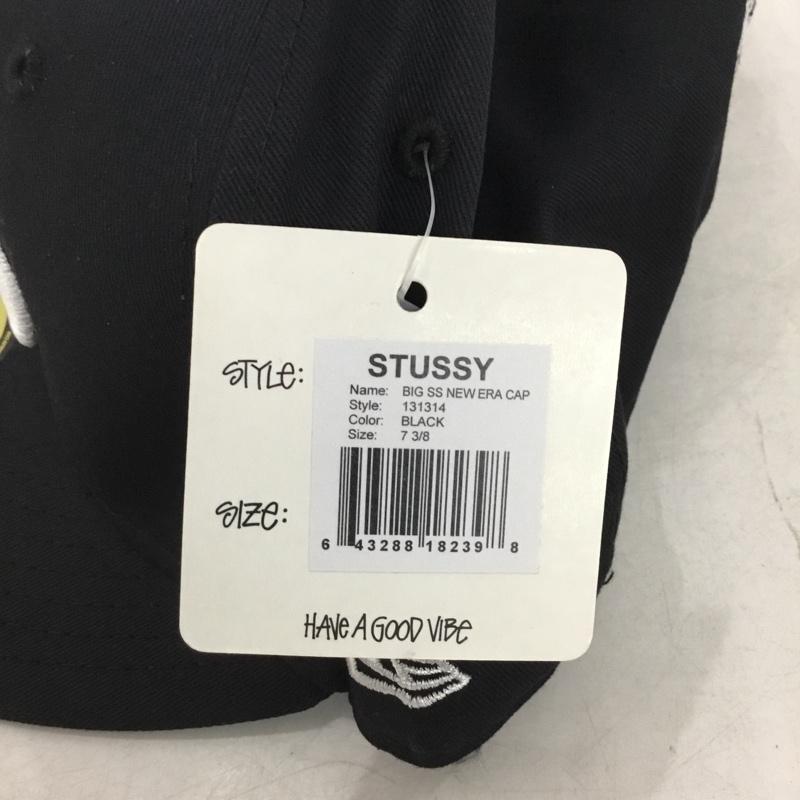 ステューシー STUSSY 帽子 キャップ NEW ERA BIG SS タグ付き 58.7cm ロゴ、文字 黒 / ブラック / black メンズ USED 古着 中古 10161415