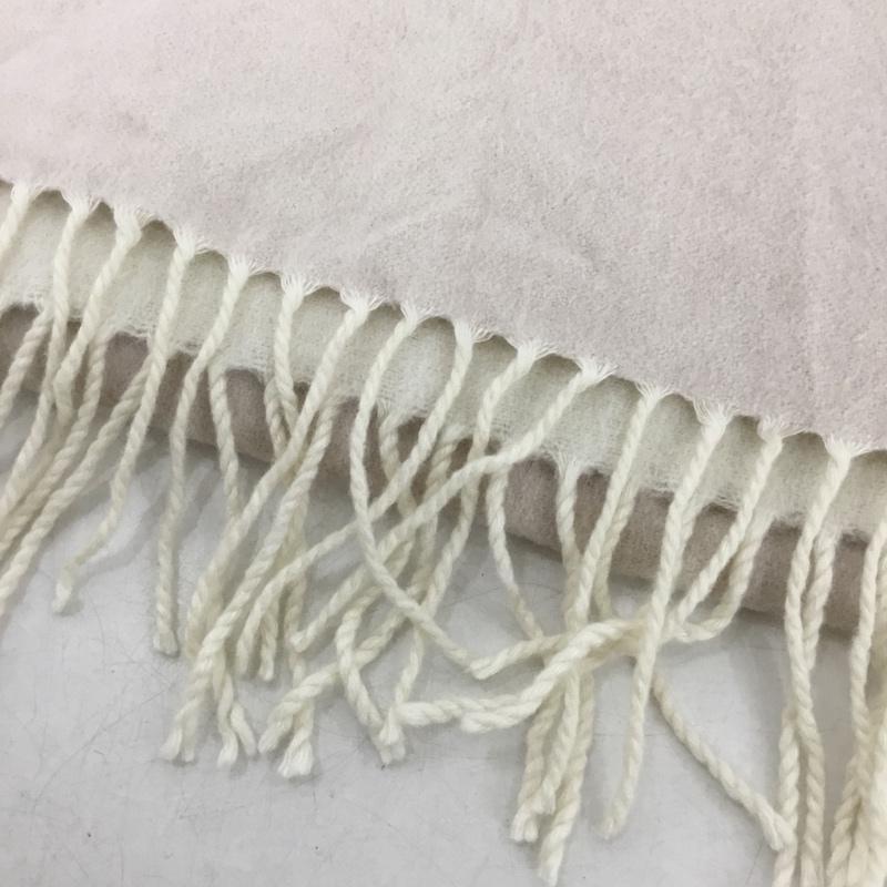 ピアチェンツァ PIACENZA マフラー マフラー フリンジ ダブルフェイス ロゴ、文字 桃 / ピンク / pink X ベージュ / ベージュ / beige レディース USED 古着 中古 10161419