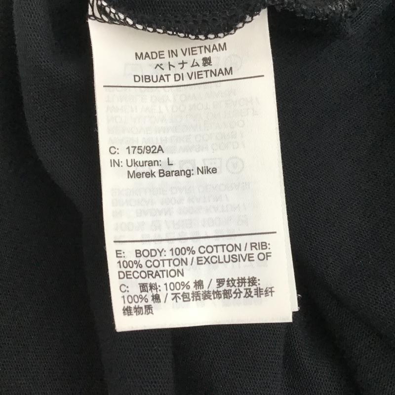 ナイキ NIKE カットソー 長袖 長袖カットソー プリントカットソー クルーネック L ロゴ、文字 黒 / ブラック / black メンズ USED 古着 中古 10161490