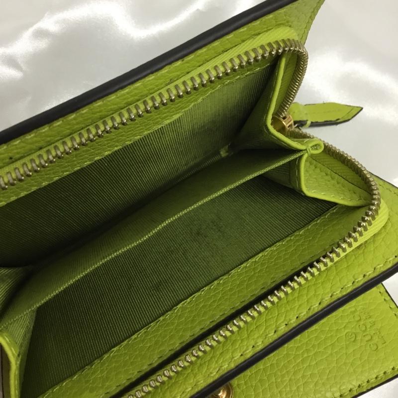 グッチ GUCCI 財布 二つ折り ダブルG 二つ折りウォレット ロゴ、文字 X 総柄 黄緑 / イエローグリーン / X ベージュ / ベージュ / beige レディース USED 古着 中古 10161849