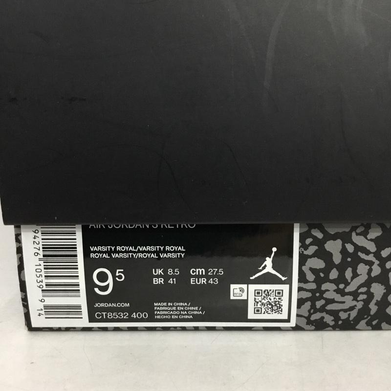 ナイキ NIKE スニーカー スニーカー CT8532-400 AIR JORDAN 3 RETRO 27.5cm 27.5cm 無地 X 総柄 マルチカラー / マルチカラー / multicolor メンズ USED 古着 中古 10161876