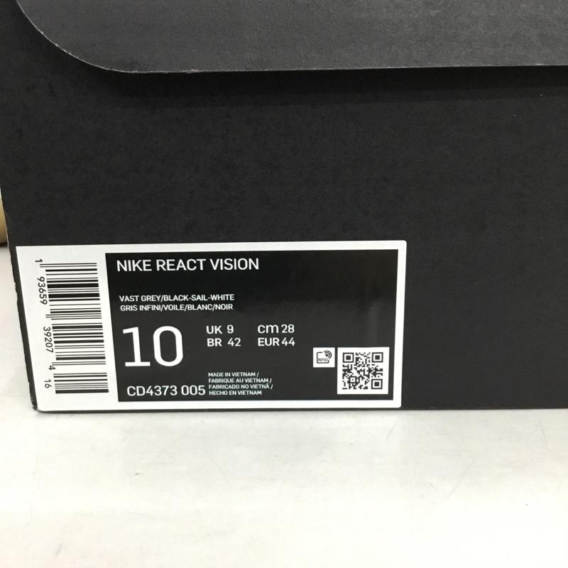 ナイキ NIKE スニーカー スニーカー CD4373-005 NIKE REACT VISION リアクト ビジョン 28cm 28.0cm ロゴ、文字 白 / ホワイト / white X 灰 / グレー / gray X 黒 / ブラック / black メンズ USED 古着 中古 10161881