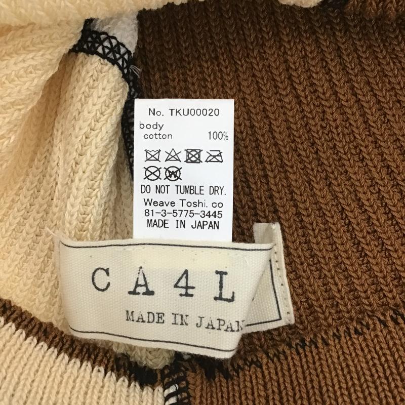 カシラ CA4LA 帽子 ニット帽 TKU00020 コットン 日本製 ビーニー 無地 白 / ホワイト / white X ベージュ / ベージュ / beige X 茶 / ブラウン / brown メンズ USED 古着 中古 10161981