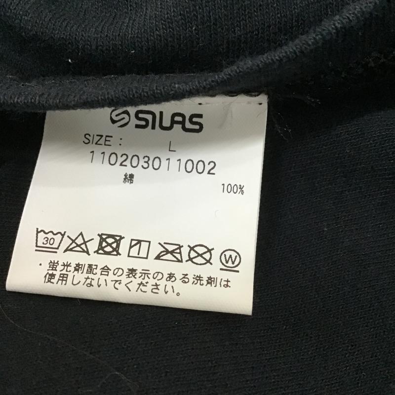 サイラス SILAS カットソー 長袖 長袖カットソー プリントカットソー クルーネック L ロゴ、文字 黒 / ブラック / black メンズ USED 古着 中古 10161991