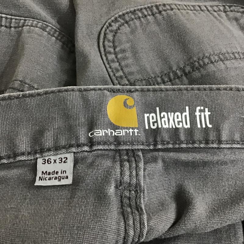 カーハート Carhartt パンツ ワークパンツ、ペインターパンツ ワークパンツ ワイドパンツ カジュアルパンツ 36インチ ロゴ、文字 灰 / グレー / gray メンズ USED 古着 中古 10162088