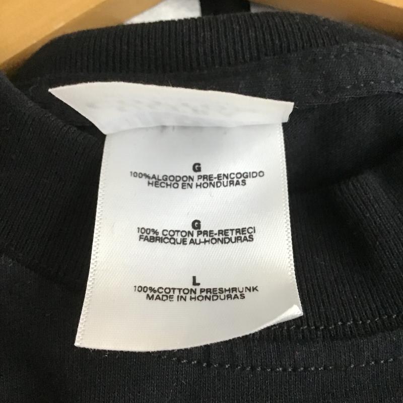 ギルダン GILDAN Tシャツ 半袖 半袖カットソー プリントTシャツ クルーネックカットソー L プリント 黒 / ブラック / black メンズ USED 古着 中古 10162330