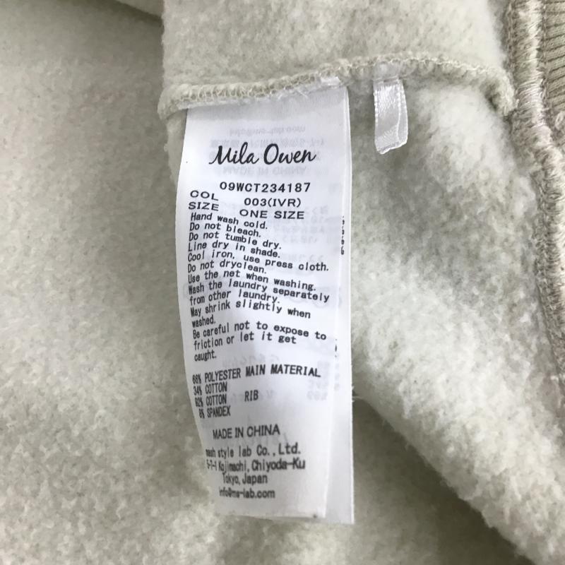 ミラオーウェン Mila Owen トレーナー 長袖 ONE SIZE ロゴ、文字 X プリント アイボリー / アイボリー / レディース USED 古着 中古 10162372