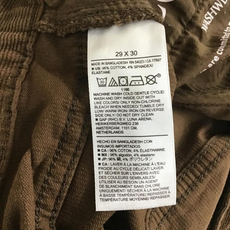 バナナリパブリック BANANA REPUBLIC パンツ デニム、ジーンズ コーデュロイパンツ スリムパンツ カジュアルパンツ ストレッチパンツ 29インチ 無地 茶 / ブラウン / brown メンズ USED 古着 中古 10162567
