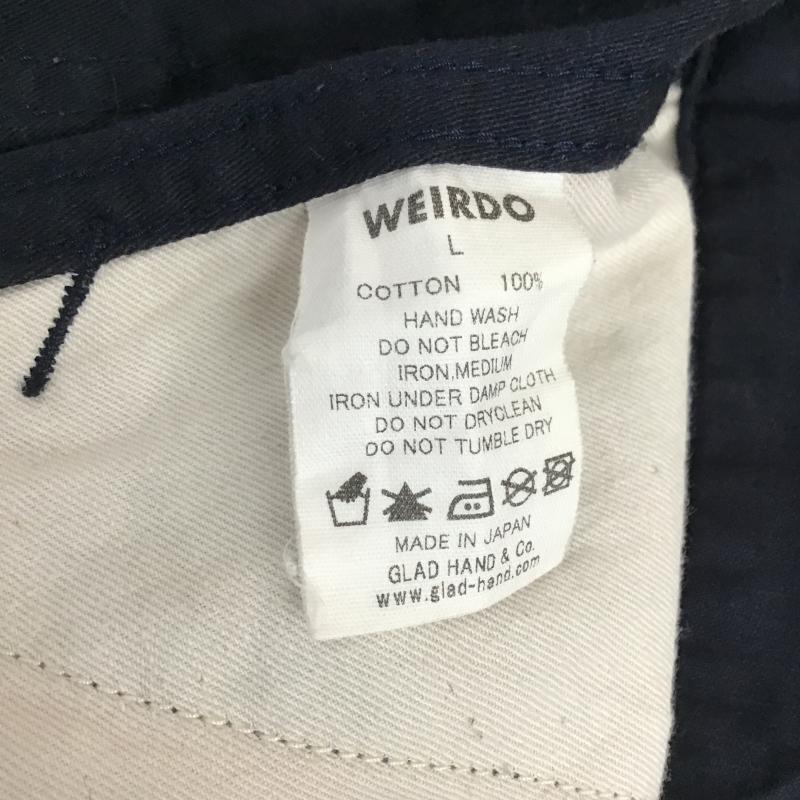 ウィアード WEIRDO パンツ チノパン チノパン ワイドパンツ カジュアルパンツ L ロゴ、文字 紺 / ネイビー / navy メンズ USED 古着 中古 10162683