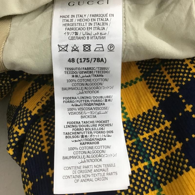グッチ GUCCI パンツ チノパン ワイドパンツ コーデュロイパンツ カジュアルパンツ 48インチ チェック マルチカラー / マルチカラー / multicolor メンズ USED 古着 中古 10162709