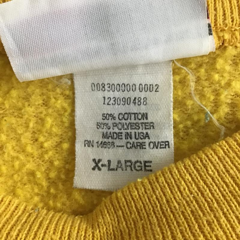 古着 USED トレーナー 長袖 長袖トレーナー スウェット クルーネック プルオーバー XL ロゴ、文字 黄 / イエロー / yellow メンズ USED 古着 中古 10162727