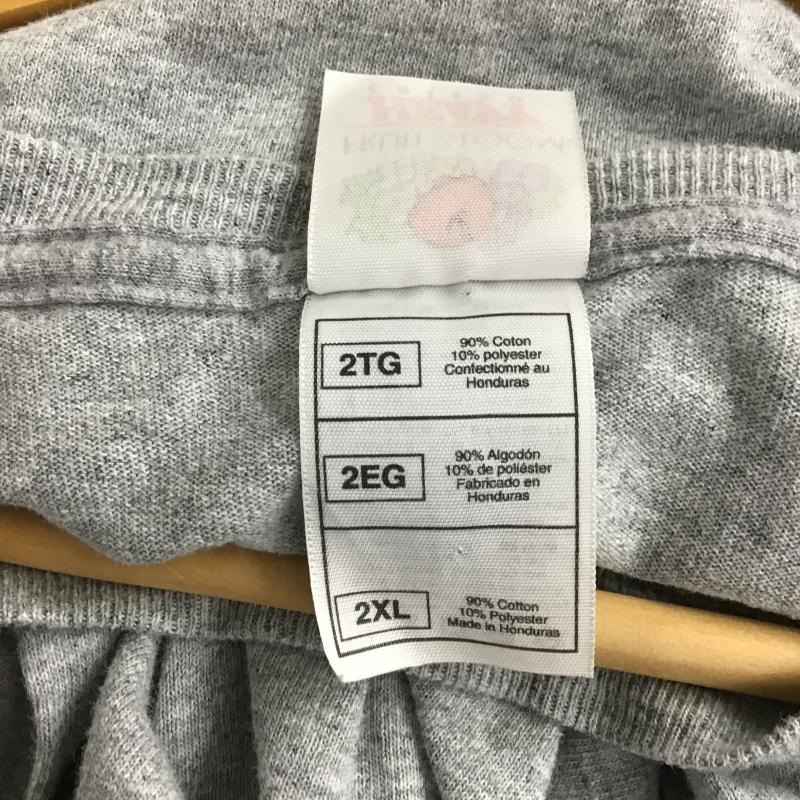 フルーツオブザルーム FRUIT OF THE LOOM カットソー 長袖 長袖カットソー プリントカットソー クルーネック XXL ロゴ、文字 灰 / グレー / gray メンズ USED 古着 中古 10162741