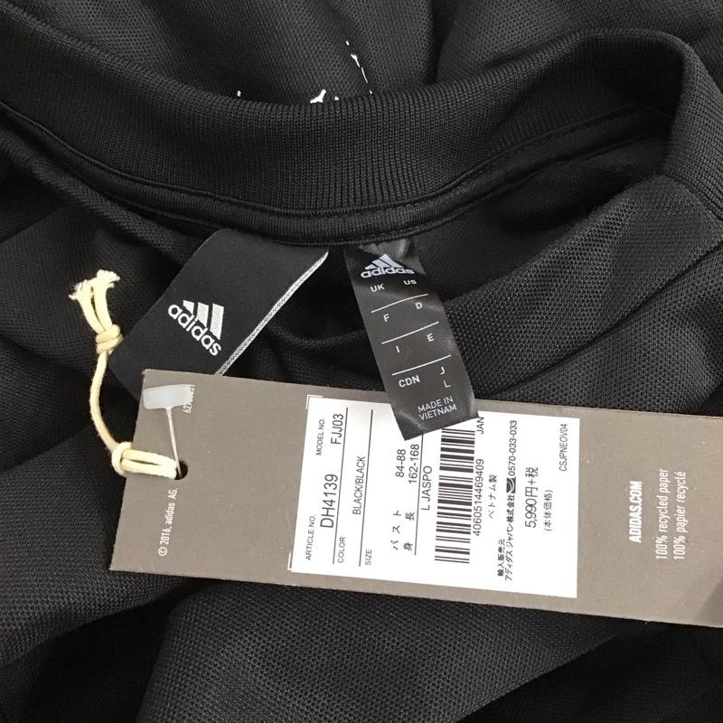アディダス adidas ワンピース ロングスカート dh4139 ブライトピケチュニック スウェットワンピース 長袖ロングワンピース L ロゴ、文字 白 / ホワイト / X 黒 / ブラック / レディース USED 古着 中古 10109229