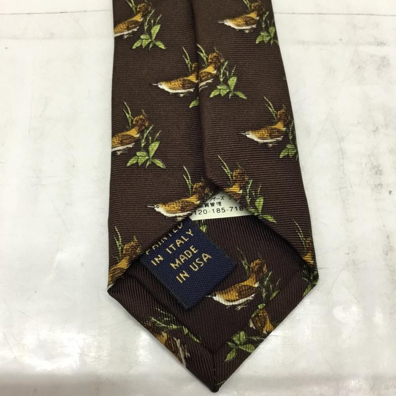 ブルックスブラザーズ BROOKS BROTHERS ネクタイ ネクタイ シルク USA製 鳥柄 総柄 茶 / ブラウン / メンズ USED 古着 中古 10113603