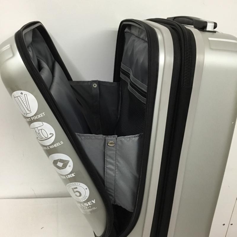 デルセー DELSEY スーツケース、トランク スーツケース、トランク 00 2073801 11 5R フロントオープン キャリーバッグ TSAロック ロゴ、文字 銀 / シルバー / メンズ USED 古着 中古 10128114