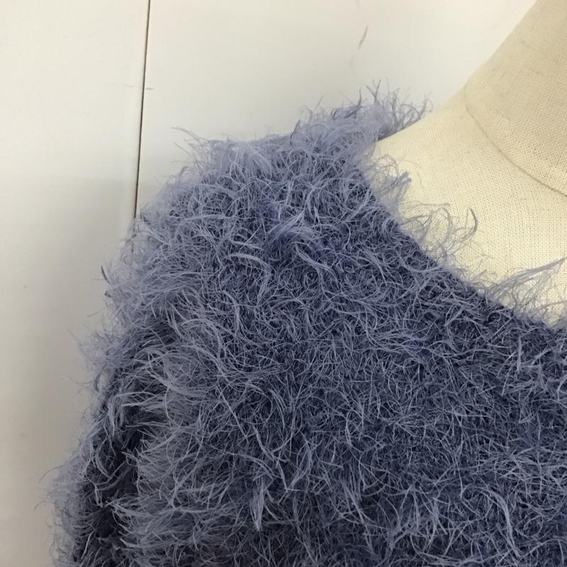 アズールバイマウジー AZUL BY MOUSSY ニット、セーター 長袖 2507AB70-0460 シャギーニット FREE 無地 青 / ブルー /  レディース USED 古着 中古 10113841