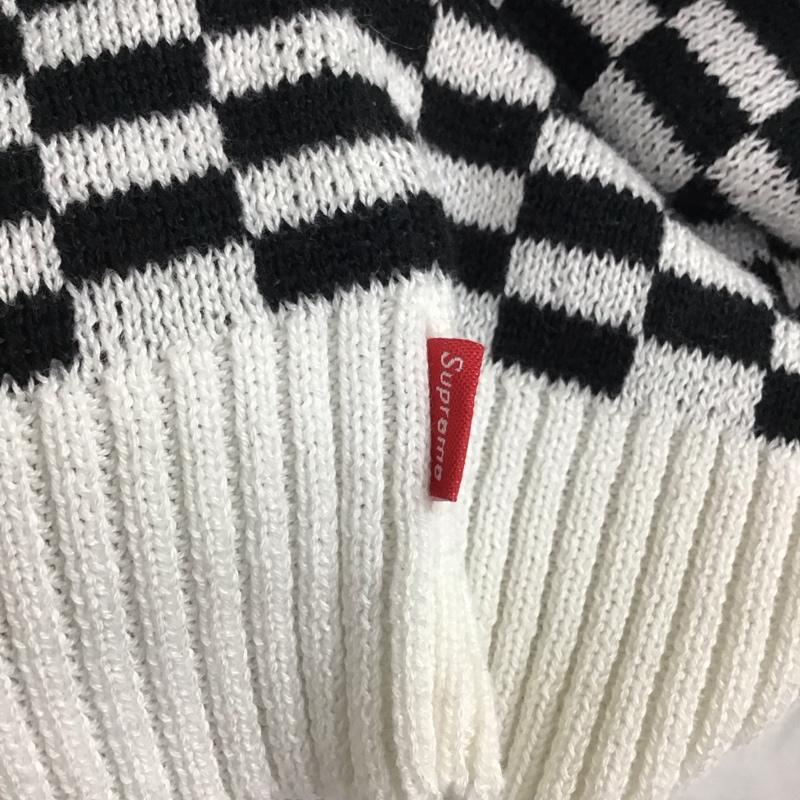 シュプリーム Supreme ニット、セーター 長袖 20SS BackLogoSweater 長袖ニットカットソー セーター L チェック 白 / ホワイト / X 黒 / ブラック / メンズ USED 古着 中古 10115394