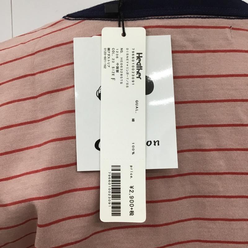 ヘザー Heather Tシャツ 半袖 ディズニー ミッキー タグ FREE ボーダー柄 マルチカラー / マルチカラー / レディース USED 古着 中古 10106100