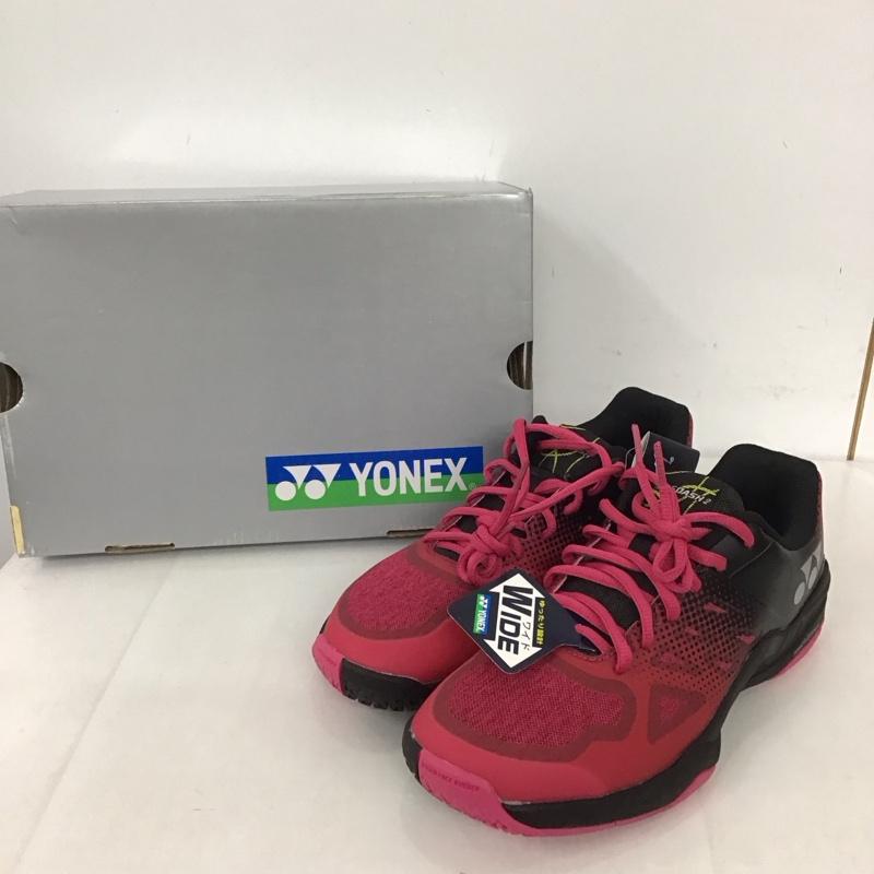ヨネックス YONEX カジュアルシューズ カジュアルシューズ テニスシューズ ユニセックス パワークッション エアラスダッシュ2 ワイドGC AERUSDASH 2 WIDE GC オムニ・クレーコート用 SHTAD2WG 27.5cm 無地 桃 / ピンク / X 黒 / ブラック / メンズ USED 古着 中古 10125938