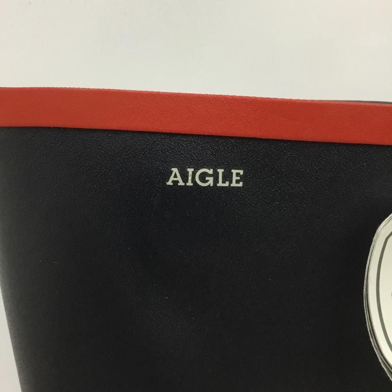 エーグル AIGLE 長靴、レインシューズ 長靴、レインシューズ ZZF8408 ミスジュリエットA ラバーブーツ 37 ロゴ、文字 黒 / ブラック / レディース USED 古着 中古 10135771