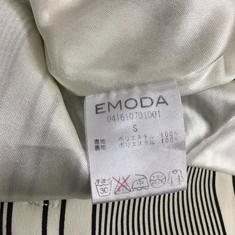 エモダ EMODA ボトムス ボトムス 041610701001 ハイウエストパンツ S ストライプ 白 / ホワイト / X 黒 / ブラック / レディース USED 古着 中古 10131318